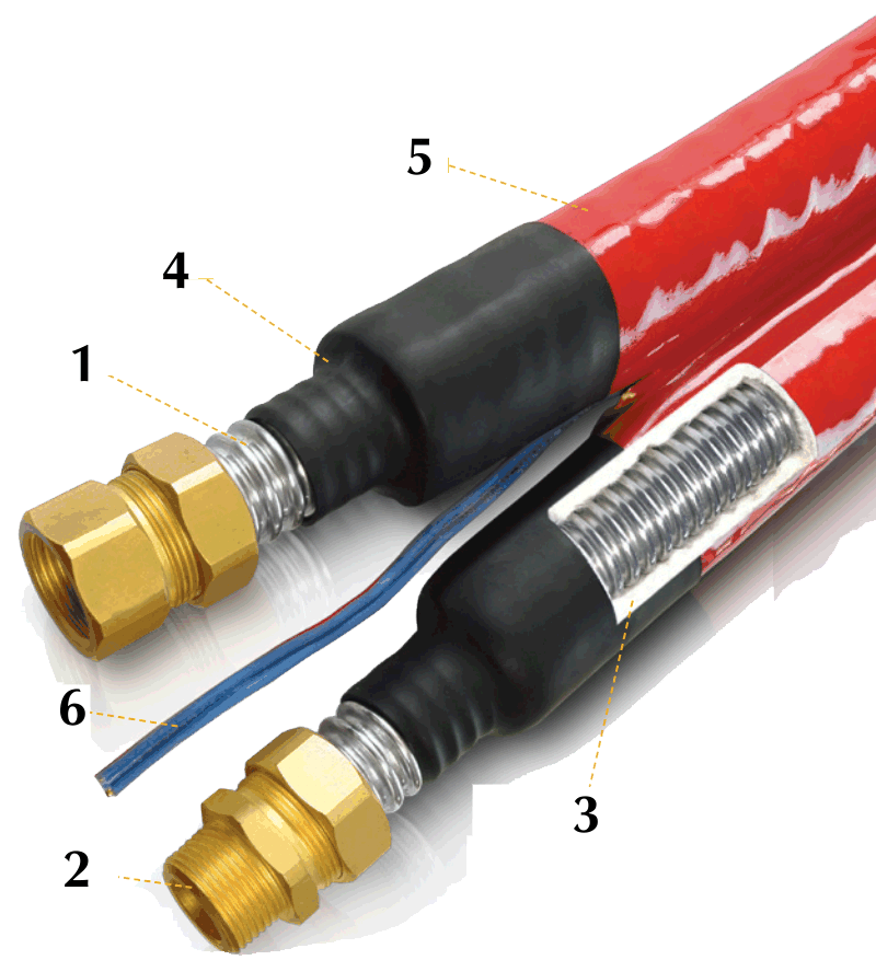 Схема конструкции шланга для солнечного коллектора
