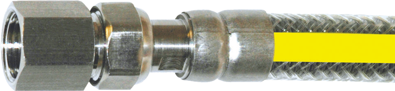 сильфонная подводка для газа EN 14800 с поворотной гайкой и переходником сильфонная подводка для газа EN 14800 с поворотной гайкой и переходником